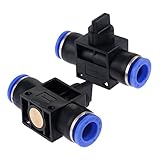 空気圧 ボール バルブ コネクタ　プッシュイン式継手 水ホースチューブ プラスチック製 1本入り 12mm