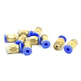 uxcell クイックカプラー　クイック継手 エアコンプレッサー オススレッド　ブルー　1/8PT 4mm穴　10個