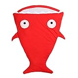 Genda 2Archer(JP) 　可愛い　サメ　ベビー　赤ちゃん　子供用　シュラフ　寝袋　寝具　新生児　お出かけ　秋冬　厚手　暖かい　布団　寒さ対策　8色　プレゼント　祝い (レッド)