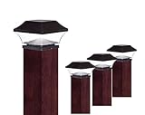 EZSolar QTP7-R2-BK-4 2X Brighter Premium Solar Plastic Post Cap, Set of 4 [並行輸入品]