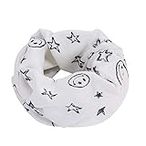 スカーフ　子供用　マフラー　幼児ベビー暖かいコットンスカーフ　スヌード　襟巻き　星と笑顔柄　秋 春先 冷房対策　3～5歳用　子供　児童　ファッションマフラー