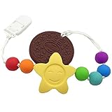 Chocolate Silicone Safe Eco Baby Teether Pacifier Cookie Clip Holder - Non-toxic, BPA, PVC, Phthalat