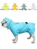 GIIPET-犬用レインコート 2WAYペット用レインコート 犬 猫 完全防水 速乾 犬ドッグカッパ ポンチョ 梅雨対策 透明帽子付き 着脱簡単 防水 防雪 防風 通気 軽量 マジックテープ サイズ調節可能 小型犬 中型犬 大型犬 (ブルー, 4XL（14-17.5KG）)