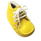 【ノーブランド品】 ベビーシューズ（ハンドメイド-革製） (黄)