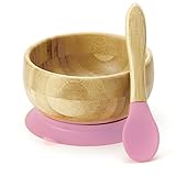 竹食器　竹のボウル+スプーンセット　ピンク