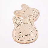 Mamimami Home おしゃれで歯固め　木製動物　歯固め ジュエリー ラビット*8個 レーザー印刷 知育玩具 天然木　安全 FDA認可済