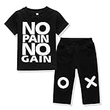 ベビー男の子服セットno pain no gain Tシャツパンツクールストリートスタイル カラー: ブラック