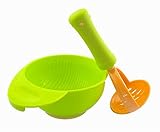 ベビー食器　お食事　ボウル　出産祝い　離乳食調理器具　破砕　研削ボウル　ベビーフード研磨器具　赤ちゃん　調理セット 離乳食用　安全　便利　簡単　実用性（緑）