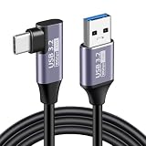 USB Type-C ケーブル L字型 2M 3A急速充電 10Gbpsデータ転送 USB3.2 Gen2標準 USB-A to USB-C ケーブル MacBook、Galaxy S25、Pixel 9a、Xperia等タイプc機種対応