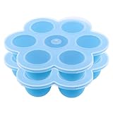 SONONIA 2個入り　プラスチック/シリコーン　ベビーフード　ストレージ　コンテナ　7穴　冷凍庫　トレイ　全2色 - 青