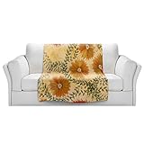 ブランケットウルトラソフトFuzzy 4サイズ！DIANOCHEデザインからby用紙モザイクStudioオレンジフラワーパターンホームDecor Unique Designer芸術的スタイリッシュな寝
