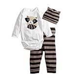 【ノーブランド品】キッズ　女の子　男の子　可愛い　コットン　ロンパース　衣装　スリーピース　スーツ　帽子　ロンパー　パンツ　全3サイズ5パタン - パンダ, 80センチメートル