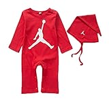 (ビグッド)Bigood ベビー ボディスーツ＋帽子 セット 女の子男の子 赤ちゃん ジャンプスーツ カバーオール ロンパース カジュアル 出産祝い（レッド・95）