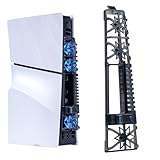 NANANINO PS5スリム冷却ファン - RGBライト付き3連静音ファン USB3.0搭載 - プレイステーション5 スリム ディスク版/デジタル版対応 外付け冷却アクセサリー