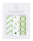 SwaddleDesigns SwaddleLite, Chic Chevron Lite (Set of 3 in Kiwi) by Swaddle Designs
