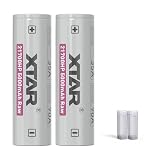 XTAR(エクスター) 21700タイプ 5000mAh 大容量リチュウムイオンバッテリー 保護回路無し Rawバッテリー Max90A 3.6V 2本セット 専用電池ケース付属 充電は500サイクル以上 Li-ion リチュウムイオン電池 フラットトップタイプバッテリー