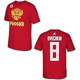 Alex Ovechkin # 8ロシアYouth 2016 World CupのHockey Player Tシャツレッド レッド