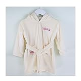 Candykids 可愛い子に可愛いバスローブ　お子様にピッタリ 出産祝い 贈り物 にも 子供用 キッズ ガウン タオル地 お風呂 (120cm, クリーム)