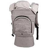【ベビーアムール 】Bebamour　ベビースリング　抱っこひも　定番　2歳まで使用可　よだれパッド付　フード付　おんぶ紐　ベビーキャリア (ライトグレー)