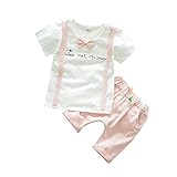 Cutelove 子供服 Tシャツ 半袖 Tシャツ＆パンツ 上下セット ショーツ 男の子 ベビー ショートパンツ ショートスリーブ 可愛い 蝶ネクタイ 夏