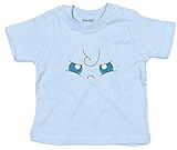 Jiggly Face, Impreso camiseta del bebé, Azul Polvoriento/Transfer, 3-6 meses