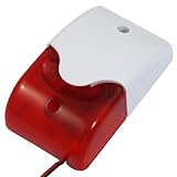 uxcell ミニストロボサイレン　DC 12V　安全警告　プラスチック　ハウジング　レッドLEDライト