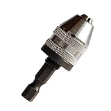 Dolity インストール簡単　耐久　合金鋼製　3顎　0.5mm-3mm　ロッド付き　ドリルチャック　棒　電気ツール　アクセサリー - 銀