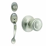 Design House 783506 Coventry 2-Way Latch Entry Handle Set with Tulip Knob, Keyway and Handle, Satin 