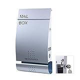 (レオン)LEON 郵便ポスト mail box デザイナーズ ポスト MB4502 （マグネット付き）　シルバー