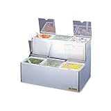San Jamar B6706INL EZ-Chill Stainless Steel Stepped Center with Individual Notched Lid, 18' Width x 