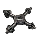 RaiFu フィットドリル　4ビット　4-in-1　多機能　電動ドリル用　ドリルキー　スパナ　クロスレンチ　ツール　ユニバーサル　ブラック