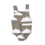 SCFLIFE新生児幼児雲プリントノースリーブハーネスボディスーツ (80cm)