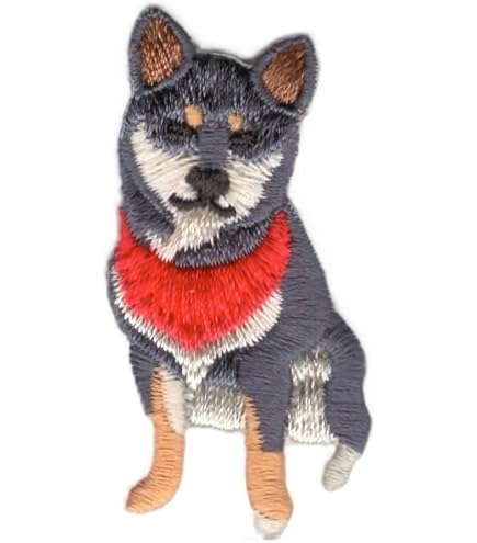 Amazon.co.jp: 柴犬 刺繍 アイロン ワッペン 黒 横4cm 縦6㎝ きれい
