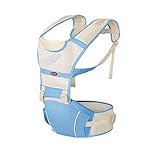 Happylifehere 抱っこひも ウエストキャリー ヒップシート メッシュ 夏 快適 新生児 0-36ヶ月 出産祝い 疲れにくい腰ベルト 負担軽減 おんぶ紐 多機能 ブルーA