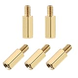 uxcell M4スペーサー オス-メス 12mm+6mm 5個セット 真鍮製 六角ボルト PCBスタンドオフ FPVドローン・基板用