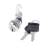 uxcell シリンダー錠　シリンダーロック　ドロワー　18mm直径　キー二つ　シルバートーン　セキュリティ