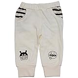 【本体綿100％】2017年 夏物 アンパンマン 天竺 モノトーン ７分丈パンツ Anpanman 本体無地-ポケ部分ボーダー◇80cm