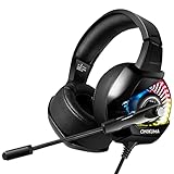 GTRACING ヘッドセット ゲーミングヘッドセット ヘッドホン ヘッドフォン 有線 マイク付き 重低音 軽量 LEDライト PS4 PS