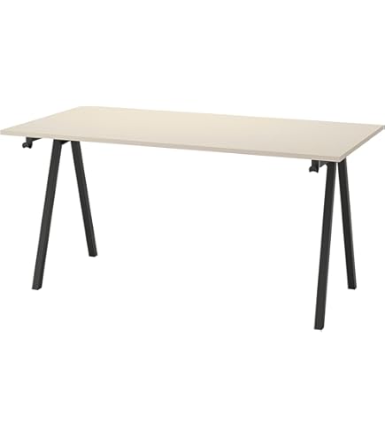 Amazon | TROTTEN トロッテン デスク 昇降式 - ベージュ/ホワイト