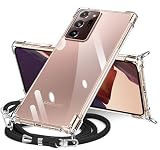 Galaxy Note 20 Ultra 5G ケース クリア ショルダー galaxy s20ultra SC-53A SCG06 スマホケース ギャラクシーS20Ultra カバー 肩掛け 斜めかけ 縄掛けケース 透明 TPU 耐衝撃 薄型 軽量 ケース 紐付き 斜めがけ 織りストラップ付き ネックストラップ ショルダー ケース 長さ調整可能 取り外し可能 落下防止 紛失防止 (クリア)