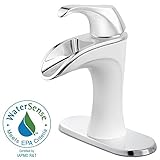 Pfister Breaシングルハンドルウォーターフォール蛇口ホワイト&クローム