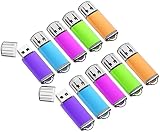 KOOTION USBメモリ 16GB 10個セットUSB2.0 USBフラッシュメモリー キャップ式 ストラップホール付き フラッシュドライブ（五色：青、紫、緑、赤、オレンジ）