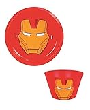 lotmart Kids Licensedプラスチックボウルとプレートボーイズガールズスーパーヒーロー漫画文字と無料ギフトlotmartプロモーションペン区画ごと 1 BUNDLE