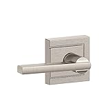 Schlage F10 LAT 619 ULD Latitude Lever with Upland Trim Hall and Closet Lock, Satin Nickel [並行輸入品]