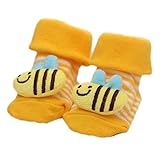 3組 ノンスリップ新生児幼児靴下快適な暖かいノンスキッドストッキングベビーバースデーギフト6-12ヶ月-A12