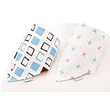 JUSH キッズ　バンダナビブ　よだれかけ　２層タイプ　スナッフ式　コットン100％　２点セット　調整可能 (四角（２点セット）)