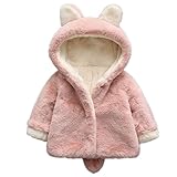 【JINDEL】子供コート子供ドレス フード付き 防寒 ベビー服 ふわふわ ベビーコート 厚手女の子 男の子 通園 防寒 ジャケット アウターウェア耳付き クマちゃん かわいい 子供服 キッズ 冬 (