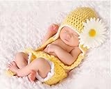 [ラッキージャパン]ベビー コスチューム 寝相アート ハロウィン お花 毛糸 フラワー ベビー服 衣装 誕生記念 寝袋 ハンドメイド 赤ちゃん かわいい ニット帽 着ぐるみ 出産祝い