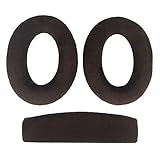 Chic Tuant イヤーパッド for Sennheiser (ゼンハイザー) HD515 HD518 HD555 HD558 HD595 HD598 HD598SE HD598CS HD598SR ゲーミングヘッドセット に対応 交換用 ヘッドホンパッド イヤークッション メモリーフォーム (ブラウンベロアイヤーパッド+ヘッドバンド)