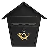 amzmonnsuta 壁掛け郵便受けポスト　古調　ガーデンメールボックス　ロック可能な新聞受け